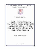 (Luận án tiến sĩ) Nghiên cứu thực trạng môi trường và sức khỏe người lao động ở một số nhà máy chế biến quặng kẽm, đề xuất giải pháp dự phòng