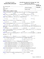 Đề thi học kì 1 môn Toán 10 năm 2019-2020 có đáp án - Trường THPT Lương Sơn