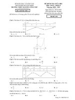 Đề kiểm tra giữa HK1 môn Toán 12 năm 2020-2021 có đáp án - Trường THPT Nguyễn Công Trứ
