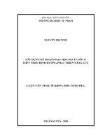 Xây dựng kế hoạch dạy học địa lí lớp 11 THPT theo định hướng phát triển năng lực 