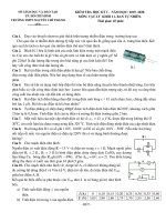 Đề thi học kì 1 môn Vật lí 11 năm 2019-2020 có đáp án - Trường THPT Nguyễn Chí Thanh (Khối KHTN)