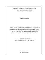 Thực hành quyền công tố trong giai đoạn xét xử sơ thẩm vụ án hình sự từ thực tiễn quận tân phú, thành phố hồ chí minh