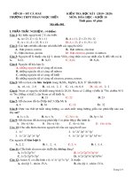 Đề thi học kì 1 môn Hóa học 10 năm 2019-2020 có đáp án - Trường THPT Phan Ngọc Hiển