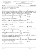 Đề kiểm tra khảo sát cuối HK1 môn Toán 12 năm 2019-2020 có đáp án - Trường THPT Đồ Sơn