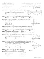 Đề kiểm tra giữa HK1 môn Toán 12 năm 2019-2020 có đáp án - Trường THPT C Bình Lục