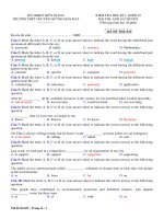 Đề thi học kì 1 môn Tiếng Anh 10 năm 2019-2020 có đáp án - Trường THPT chuyên Huỳnh Mẫn Đạt (Khối chuyên)