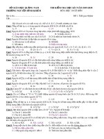 Đề thi học kì 1 môn Hóa học 10 năm 2019-2020 có đáp án - Trường THPT Nguyễn Bỉnh Khiêm