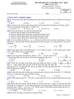 Đề thi học kì 1 môn Vật lí 11 năm 2019-2020 có đáp án - Trường THPT Kim Sơn A
