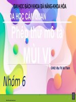PHÉP THỬ mô tả mùi vị NHÓM 6 (1,2)