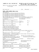 Đề thi học kì 1 môn Hóa học 10 năm 2019-2020 có đáp án - Trường TH-THCS-THPT Đức Trí