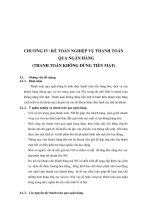 Bài giảng Kế toán ngân hàng - Chương 4: Kế toán nghiệp vụ thanh toán qua ngân hàng