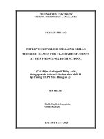 IMPROVING ENGLISH SPEAKING SKILLS THROUGH GAMES FOR 11th GRADE STUDENTS AT YEN PHONG n0 2 HIGH SCHOOL 