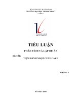 Phân tích và lập dự án tiệm bánh ngọt cute cake 
