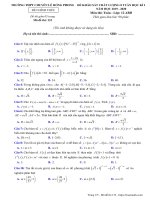 Đề thi KSCL 8 tuần HK1 môn Toán 12 năm 2019-2020 có đáp án - Trường THPT chuyên Lê Hồng Phong