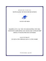 nghiên cứu các yếu tố ảnh hưởng tới việc chấm dứt hợp đồng xây dựng do vi phạm hợp đồng ở thành phố hồ chí minh 