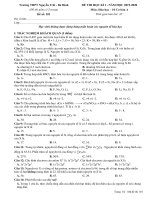 Đề thi học kì 1 môn Hóa học 10 năm 2019-2020 - Trường THPT Nguyễn Trãi