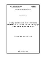 Ứng dụng công nghệ thông tin trong quản lý văn bản tại UBND quận nam từ liêm, thành phố hà nội 