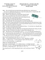 Đề thi học kì 1 môn Vật lí 11 năm 2019-2020 có đáp án - Trường THPT Nguyễn Chí Thanh (Khối KHXH)