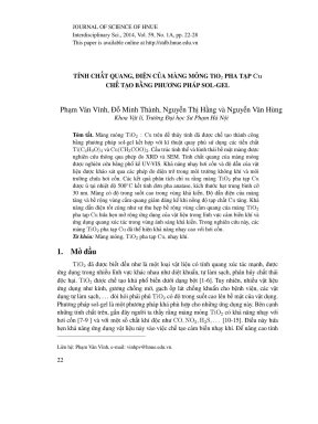 Tính chất quang, điện của màng mỏng TiO2 pha tạp Cu chế tạo bằng phương ...