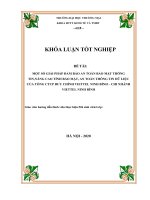 Một số giải pháp đảm bảo an toàn bảo mật thông tin,nâng cao tính bảo mật, an toàn thông tin dữ liệu của tổng CTCP bưu chính viettel ninh bình – chi nhánh viettel ninh bình