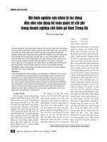 Mô hình nghiên cứu nhân tố tác động đến việc vận dụng kế toán quản trị chi phí trong doanh nghiệp chế biến gỗ Nam Trung Bộ