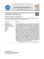 Bảo vệ quyền lợi người tiêu dùng trong Thương mại điện tử theo pháp luật Việt Nam