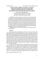 Kết quả thực nghiệm tác động của một số dạng bài tập rèn luyện kĩ năng đọc hiểu trong dạy Học hóa học bằng Tiếng Anh đối với học sinh ở trường trung học phổ thông