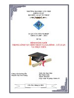 Bình Đẳng Giới Trong Lĩnh Vực Hôn Nhân Và Gia Đình - Lý Luận Và Thực Tiễn