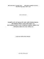 Nghiên cứu sử dụng dữ liệu viễn thám trong mô phỏng dòng chảy mặt phục vụ quy hoạch thủy lợi và phòng chống thiên tai – áp dụng cho lưu vực sông cả 