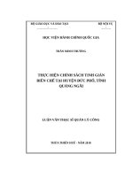 Thực hiện chính sách tinh giản biên chế tại huyện đức phổ, tỉnh quảng ngãi 