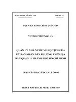 Quản lý nhà nước về hộ tịch của ủy ban nhân dân phường trên địa bàn quận 11, thành phố hồ chí minh 