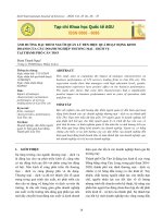 Ảnh hưởng đặc điểm người quản lý đến hiệu quả hoạt động kinh doanh của các doanh nghiệp thương mại – dịch vụ tại thành phố Cần Thơ