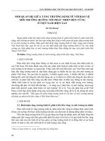 Mối quan hệ giữa tăng trưởng kinh tế với bảo vệ môi trường hướng tới phát triển bền vững ở Việt Nam hiện nay