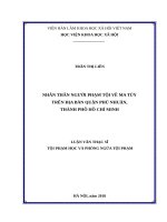 Nhân thân người phạm tội về ma túy trên địa bàn quận phú nhuận, thành phố hồ chí minh