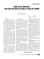 Nhân tố tác động đến tính tuân thủ thuế thu nhập cá nhân tại Tp.HCM