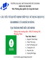 CÁC yếu tố QUYẾT ĐỊNH TIẾP tục sử DỤNG DỊCH vụ GRABBIKE của KHÁCH HÀNG tại THÀNH PHỐ hồ CHÍ MINH