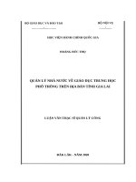 Quản lý nhà nước về giáo dục trung học phổ thông trên địa bàn tỉnh gia lai 