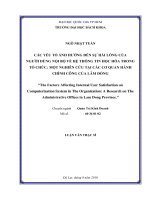 Các yếu tố ảnh hưởng đến sự hài lòng của người dùng nội bộ về hệ thống tin học hóa trong tổ chức một nghiên cứu tại các cơ quan hành chính công củ