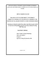 The effects of teacher direct and indirect corrective feedback on grammatical errors in the writings of 10th grade students at kim anh high school  