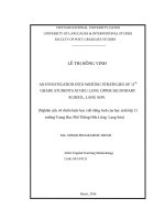An investigation into writing strategies of 11th grade students at huu lung upper secondary school, lang son 