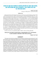 Đánh giá mức độ ô nhiễm vi khuẩn chỉ điểm vệ sinh thực phẩm, đặc điểm sinh học của vi khuẩn E. coli trong thịt lợn tại tỉnh Điện Biên
