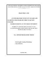 Nghiên cứu thăm dò về chiến lược học từ vựng về chiến lược học từ vựng của sinh viên năm thứ nhất không chuyên tiếng anh trường đại học tân trào  