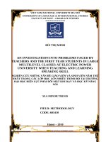 An investigation into problems faced by teachers and the first year students in large multilevel classes at electric power university when teaching and learning speaking skill 