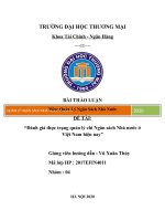 Thảo luận đánh giá thực trạng quản lý chi ngân sách nhà nước ở việt nam hiện nay