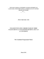 English intonation errors made by third year students at english department, chu van an university 