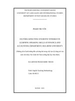Factors affecting students interest in learning speaking skills at finance and accounting department, hoa binh university  