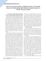 Bản tin dự báo nông nghiệp tháng 5 năm 2020, tóm tắt tình hình môi trường không khí và nước tháng 03/2020