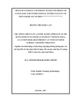 Nghiên cứu hành động về khả năng ứng dụng đường hướng dựa vào thể loại đối với việc phát triển kĩ năng viết của học sinh lớp 12 trường THPT vĩnh yên, tỉnh vĩnh phúc 