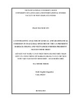 A contrastive analysis of lexical and grammatical cohesion in inaugural speeches by the u s president barrack obama and vietnamese former president nguyen minh triet 