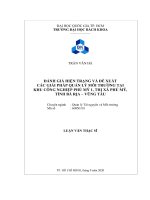 Đánh giá hiện trạng và đề xuất các giải pháp quản lý môi trường tại khu công nghiệp phú mỹ 1, thị xã phú mỹ, tỉnh bà rịa vũng tàu